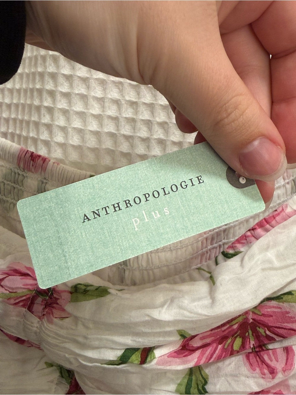 Anthropologie Off-Shoulder White Floral Dress with Pink Blooms - NWT - Picture 5 of 13